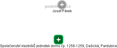 Společenství vlastníků jednotek domu čp. 1258-1259, Dašická, Pardubice - náhled vizuálního zobrazení vztahů obchodního rejstříku