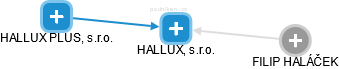HALLUX, s.r.o. - náhled vizuálního zobrazení vztahů obchodního rejstříku