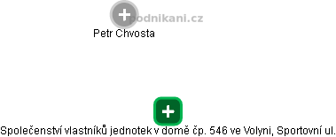 Společenství vlastníků jednotek v domě čp. 546 ve Volyni, Sportovní ul. - náhled vizuálního zobrazení vztahů obchodního rejstříku