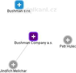 Bushman Company a.s. - náhled vizuálního zobrazení vztahů obchodního rejstříku
