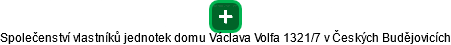 Společenství vlastníků jednotek domu Václava Volfa 1321/7 v Českých Budějovicích - náhled vizuálního zobrazení vztahů obchodního rejstříku