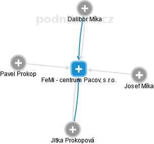 FeMi - centrum Pacov, s.r.o. - náhled vizuálního zobrazení vztahů obchodního rejstříku