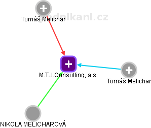 M.T.J.Consulting, a.s. - náhled vizuálního zobrazení vztahů obchodního rejstříku
