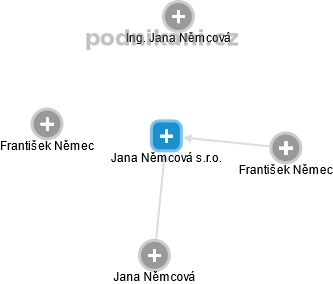 Jana Němcová s.r.o. - náhled vizuálního zobrazení vztahů obchodního rejstříku