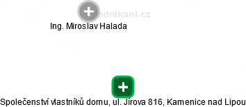 Společenství vlastníků domu, ul. Jírova 816, Kamenice nad Lipou - náhled vizuálního zobrazení vztahů obchodního rejstříku