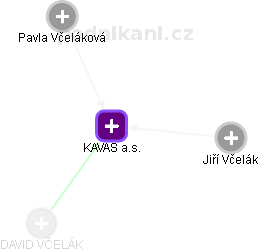 KAVAS a.s. - náhled vizuálního zobrazení vztahů obchodního rejstříku