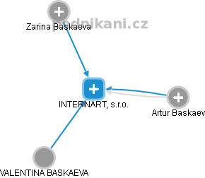 INTERNART, s.r.o. - náhled vizuálního zobrazení vztahů obchodního rejstříku