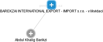 BAREKZAI INTERNATIONAL EXPORT - IMPORT s.r.o. - v likvidaci - náhled vizuálního zobrazení vztahů obchodního rejstříku