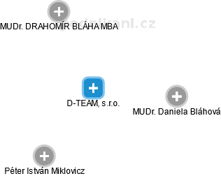 D-TEAM, s.r.o. - náhled vizuálního zobrazení vztahů obchodního rejstříku