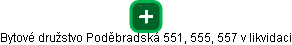 Bytové družstvo Poděbradská 551, 555, 557 v likvidaci - náhled vizuálního zobrazení vztahů obchodního rejstříku