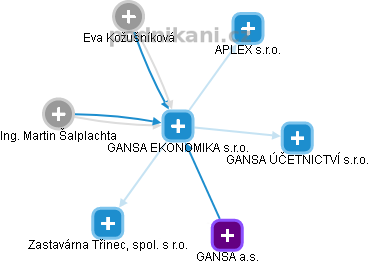 GANSA EKONOMIKA s.r.o. - náhled vizuálního zobrazení vztahů obchodního rejstříku