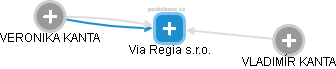 Via Regia s.r.o. - náhled vizuálního zobrazení vztahů obchodního rejstříku