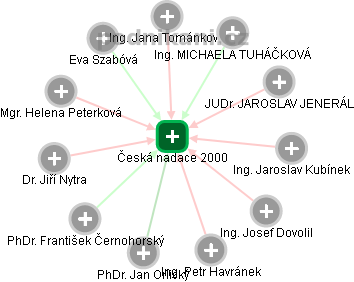 Česká nadace 2000 - náhled vizuálního zobrazení vztahů obchodního rejstříku