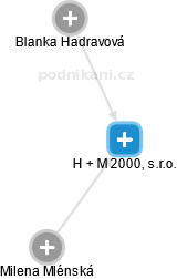 H + M 2000, s.r.o. - náhled vizuálního zobrazení vztahů obchodního rejstříku
