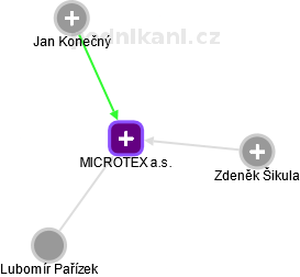 MICROTEX a.s. - náhled vizuálního zobrazení vztahů obchodního rejstříku