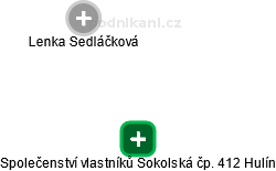 Společenství vlastníků Sokolská čp. 412 Hulín - náhled vizuálního zobrazení vztahů obchodního rejstříku