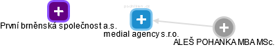 medial agency s.r.o. - náhled vizuálního zobrazení vztahů obchodního rejstříku