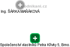 Společenství vlastníků Petra Křivky 5, Brno. - náhled vizuálního zobrazení vztahů obchodního rejstříku