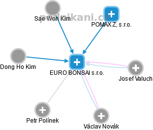 EURO BONSAI s.r.o. - náhled vizuálního zobrazení vztahů obchodního rejstříku