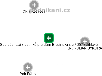 Společenství vlastníků pro dům Březinova č.p.4057 v Jihlavě - náhled vizuálního zobrazení vztahů obchodního rejstříku