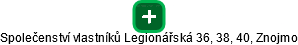 Společenství vlastníků Legionářská 36, 38, 40, Znojmo - náhled vizuálního zobrazení vztahů obchodního rejstříku
