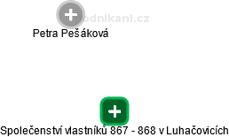 Společenství vlastníků 867 - 868 v Luhačovicích - náhled vizuálního zobrazení vztahů obchodního rejstříku