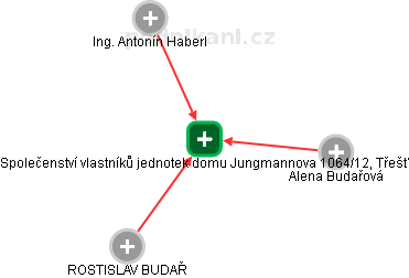 Společenství vlastníků jednotek domu Jungmannova 1064/12, Třešť - náhled vizuálního zobrazení vztahů obchodního rejstříku