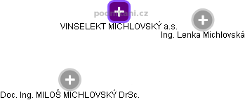 VINSELEKT MICHLOVSKÝ a.s. - náhled vizuálního zobrazení vztahů obchodního rejstříku