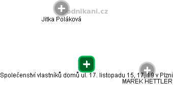 Společenství vlastníků domů ul. 17. listopadu 15, 17, 19 v Plzni - náhled vizuálního zobrazení vztahů obchodního rejstříku