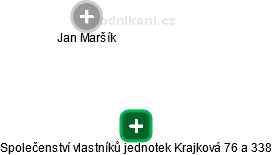 Společenství vlastníků jednotek Krajková 76 a 338 - náhled vizuálního zobrazení vztahů obchodního rejstříku