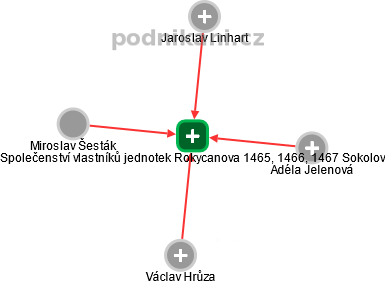 Společenství vlastníků jednotek Rokycanova 1465, 1466, 1467 Sokolov - náhled vizuálního zobrazení vztahů obchodního rejstříku