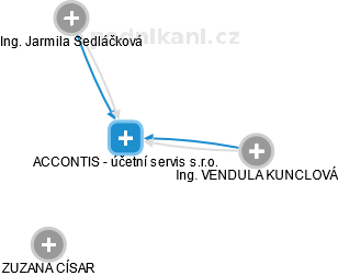 ACCONTIS - účetní servis s.r.o. - náhled vizuálního zobrazení vztahů obchodního rejstříku