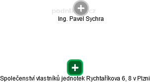 Společenství vlastníků jednotek Rychtaříkova 6, 8 v Plzni - náhled vizuálního zobrazení vztahů obchodního rejstříku