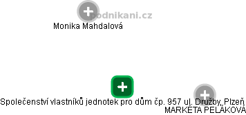Společenství vlastníků jednotek pro dům čp. 957 ul. Družby, Plzeň - náhled vizuálního zobrazení vztahů obchodního rejstříku
