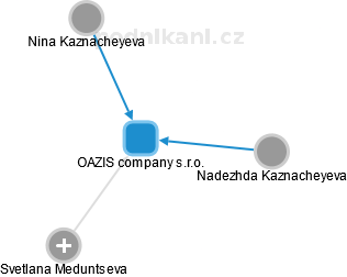 OAZIS company s.r.o. - náhled vizuálního zobrazení vztahů obchodního rejstříku