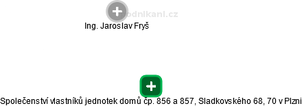 Společenství vlastníků jednotek domů čp. 856 a 857, Sladkovského 68, 70 v Plzni - náhled vizuálního zobrazení vztahů obchodního rejstříku
