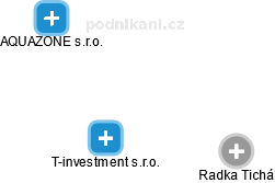 T-investment s.r.o. - náhled vizuálního zobrazení vztahů obchodního rejstříku