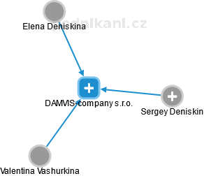 DAMVIS-company s.r.o. - náhled vizuálního zobrazení vztahů obchodního rejstříku