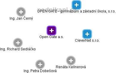 Open Gate a.s. - náhled vizuálního zobrazení vztahů obchodního rejstříku