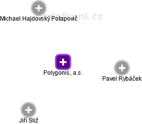Polygonis, a.s. - náhled vizuálního zobrazení vztahů obchodního rejstříku