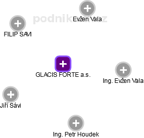 GLACIS FORTE a.s. - náhled vizuálního zobrazení vztahů obchodního rejstříku