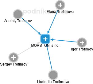MORSTON, s.r.o. - náhled vizuálního zobrazení vztahů obchodního rejstříku