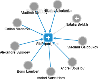 SibExpert, s.r.o. - náhled vizuálního zobrazení vztahů obchodního rejstříku