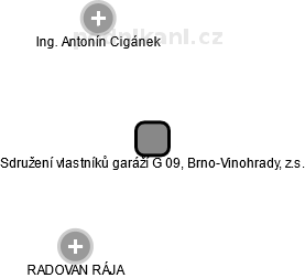 Sdružení vlastníků garáží G 09, Brno-Vinohrady, z.s. - náhled vizuálního zobrazení vztahů obchodního rejstříku