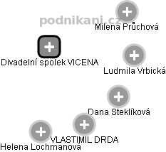 Divadelní spolek VICENA - náhled vizuálního zobrazení vztahů obchodního rejstříku