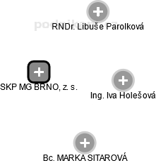 SKP MG BRNO, z. s. - náhled vizuálního zobrazení vztahů obchodního rejstříku