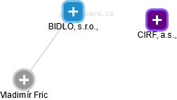 BIDLO, s.r.o., - náhled vizuálního zobrazení vztahů obchodního rejstříku