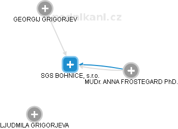 SGS BOHNICE, s.r.o. - náhled vizuálního zobrazení vztahů obchodního rejstříku