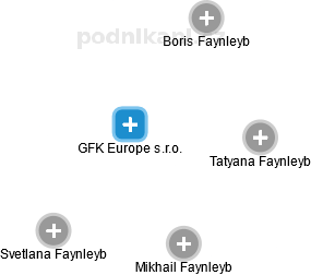GFK Europe s.r.o. - náhled vizuálního zobrazení vztahů obchodního rejstříku