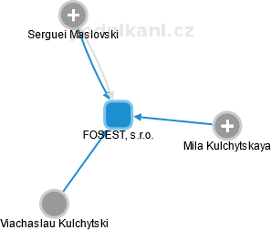 FOSEST, s.r.o. - náhled vizuálního zobrazení vztahů obchodního rejstříku